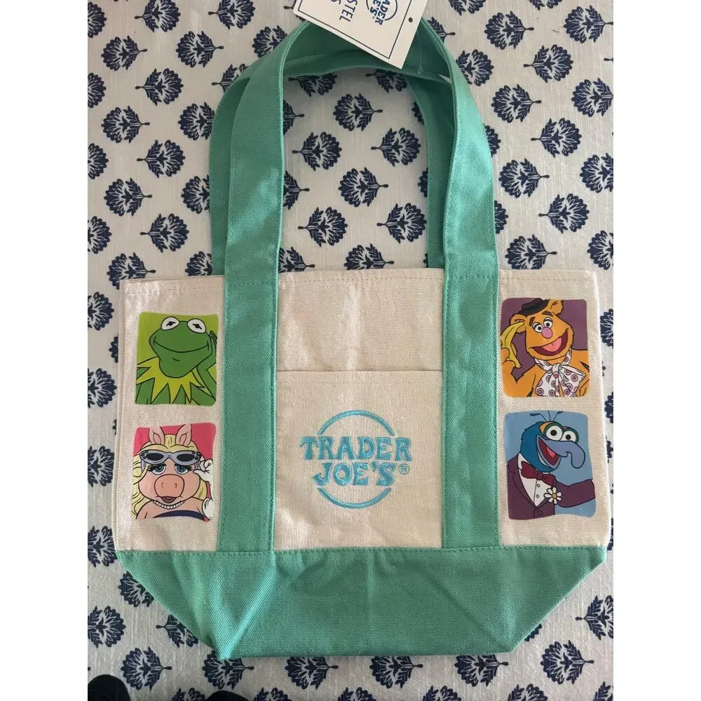 Disney Muppers Kermit, Piggy, Fozzy, Gonzo Custom Made Trader Joes Mini Tote - Picture 9 of 13